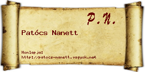 Patócs Nanett névjegykártya